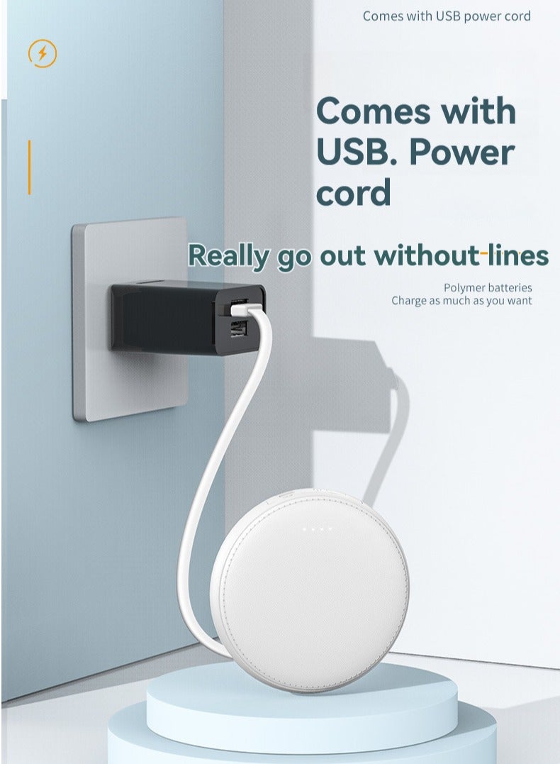 جيج بي في يأتي بنك الطاقة JEEJPV مزودًا بكابل بنك طاقة محمول بقدرة 10000 مللي أمبير في الساعة وشاحن محمول صغير باللون الأبيض - Image 3