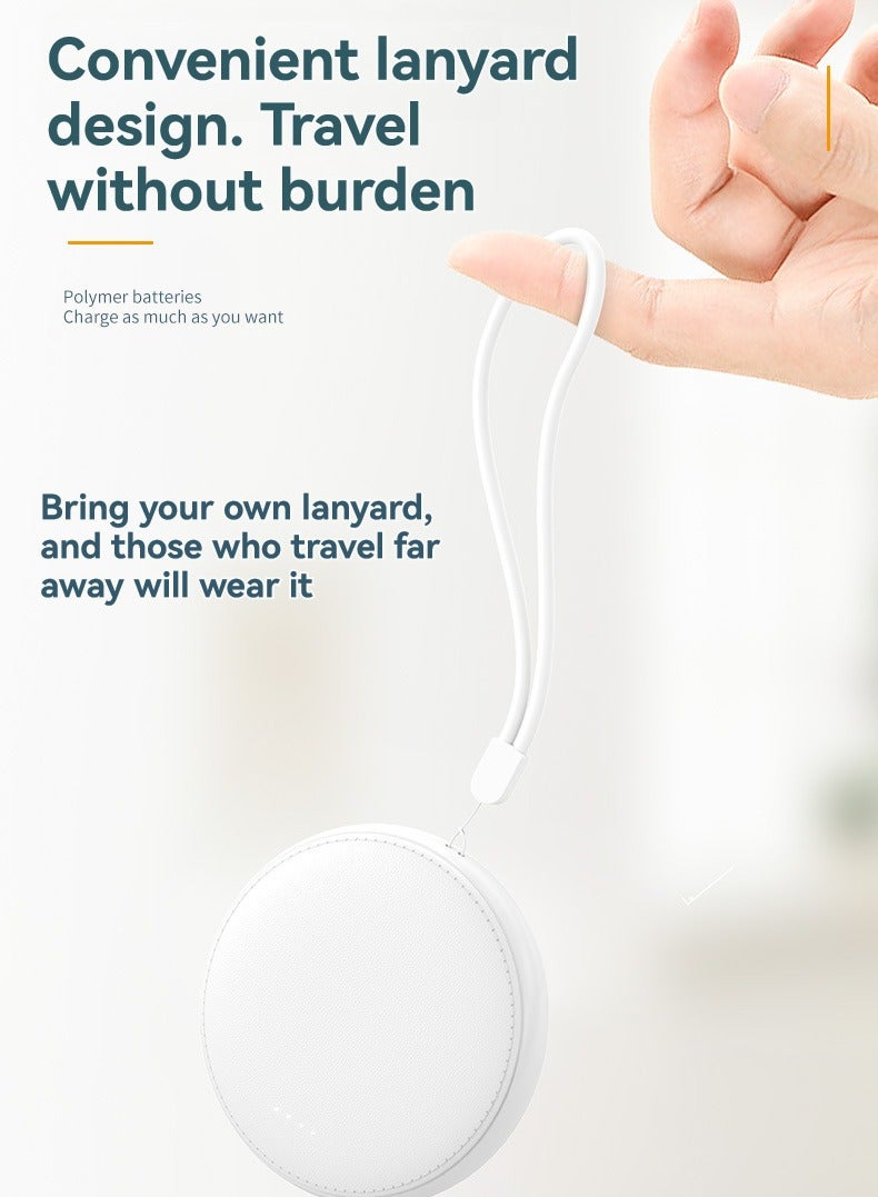 جيج بي في يأتي بنك الطاقة JEEJPV مزودًا بكابل بنك طاقة محمول بقدرة 10000 مللي أمبير في الساعة وشاحن محمول صغير باللون الأبيض - Image 2