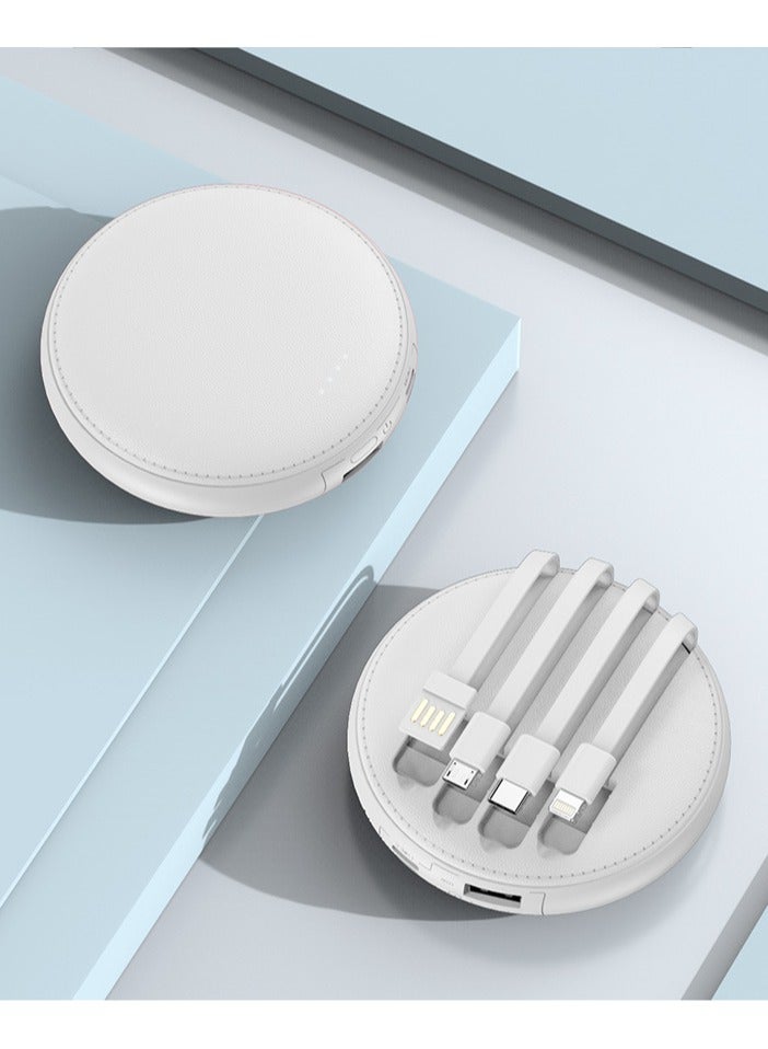 جيج بي في يأتي بنك الطاقة JEEJPV مزودًا بكابل بنك طاقة محمول بقدرة 10000 مللي أمبير في الساعة وشاحن محمول صغير باللون الأبيض - Image 1