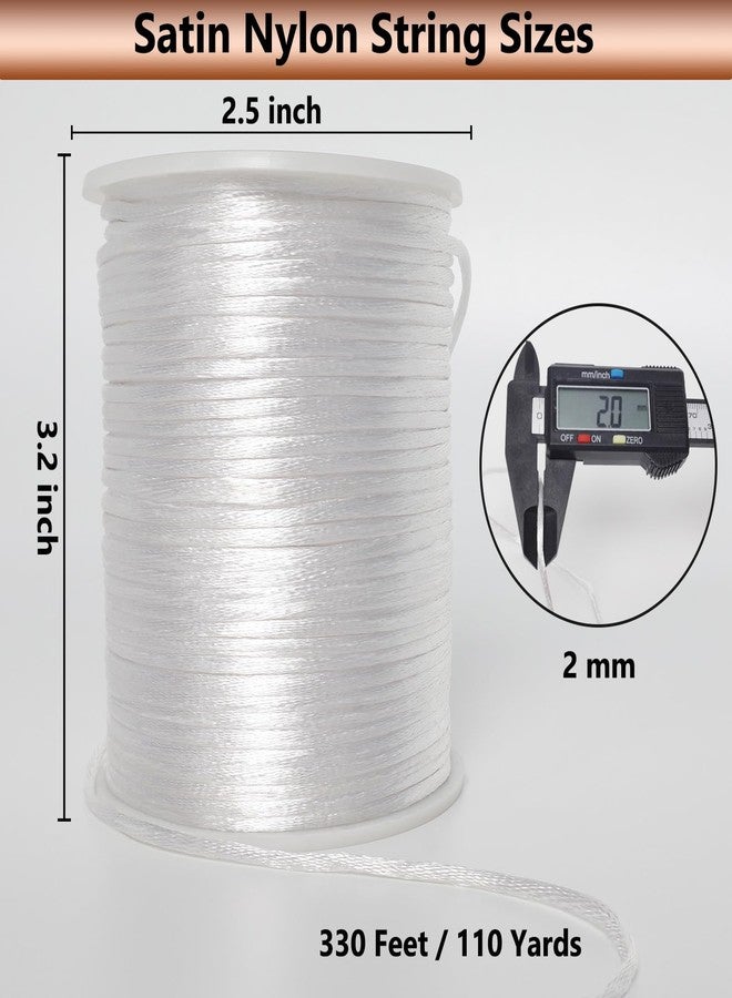LUSTEMBER Satin Nylon Cord String for Jewelry Making Bracelet Necklaces Beading Thread Rattail Macrame Kumihimo Chinese Knot Craft - Image 2