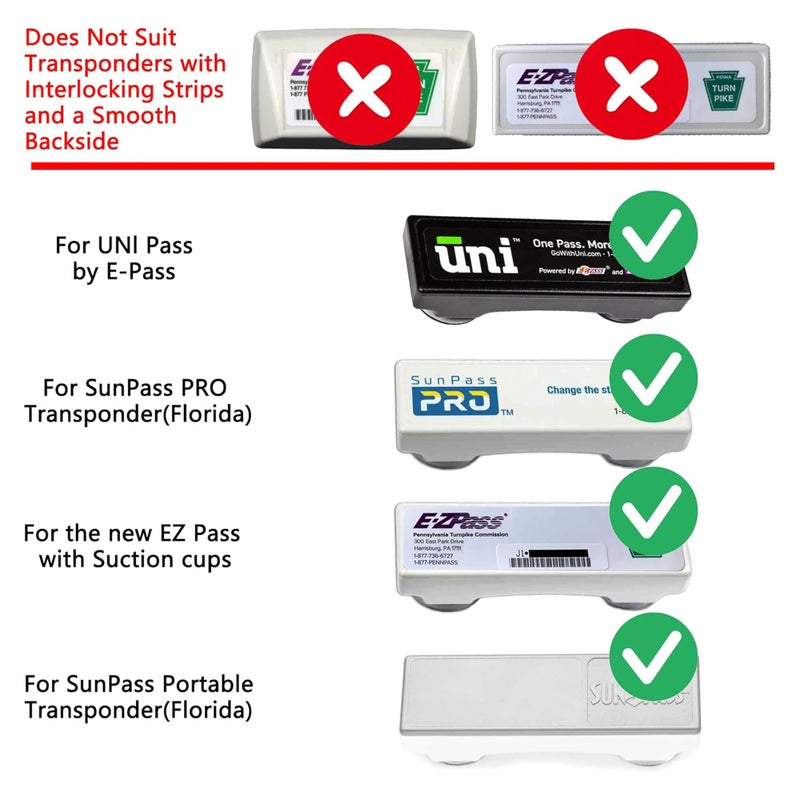 Chatbrid Skin for SunPass Pro, SunPass Portable, UNI Pass, and Rectangular EZ Pass. Discreet Transponder Cover with Suction Cups (1) - Image 2