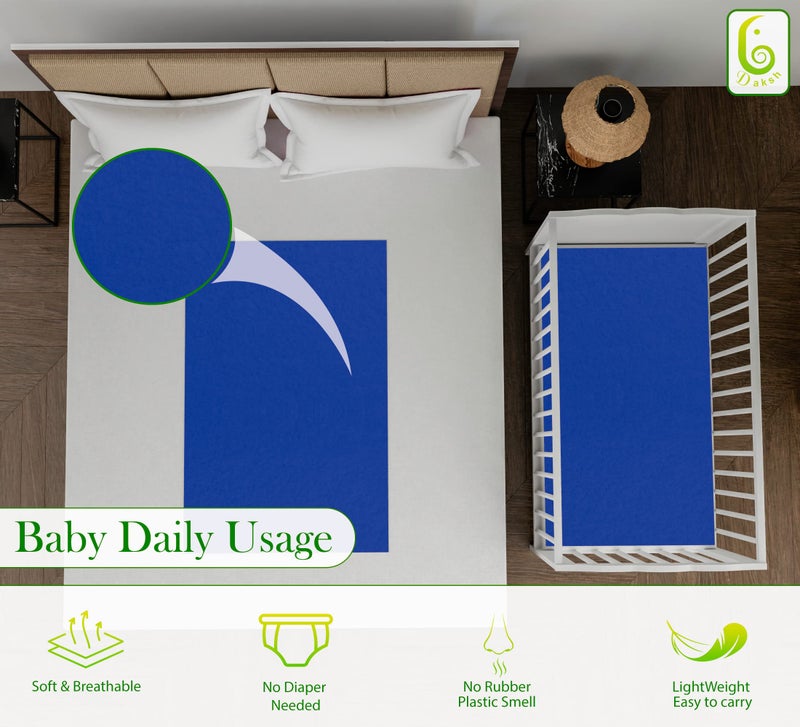 Daksh Baby Dry Sheet/Waterproof Sheet/Baby Sleeping Mat/Bed Protector/Quick Drying/Absorbent Dry Sheet (Medium 28"x40"Inch)-Navy Blue - Image 4