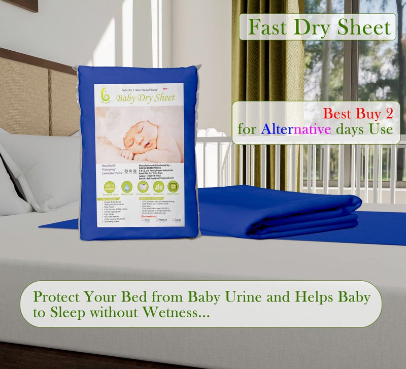 Daksh Baby Dry Sheet/Waterproof Sheet/Baby Sleeping Mat/Bed Protector/Quick Drying/Absorbent Dry Sheet (Medium 28"x40"Inch)-Navy Blue - Image 5