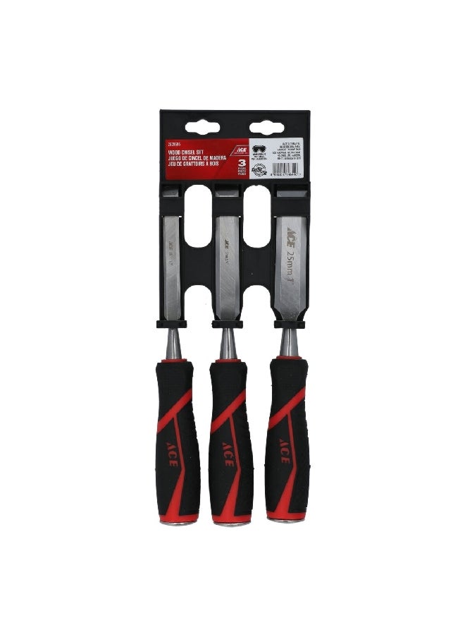 ACE 3-Piece Sturdy Steel Blade Wood Chisel Set 2820595 