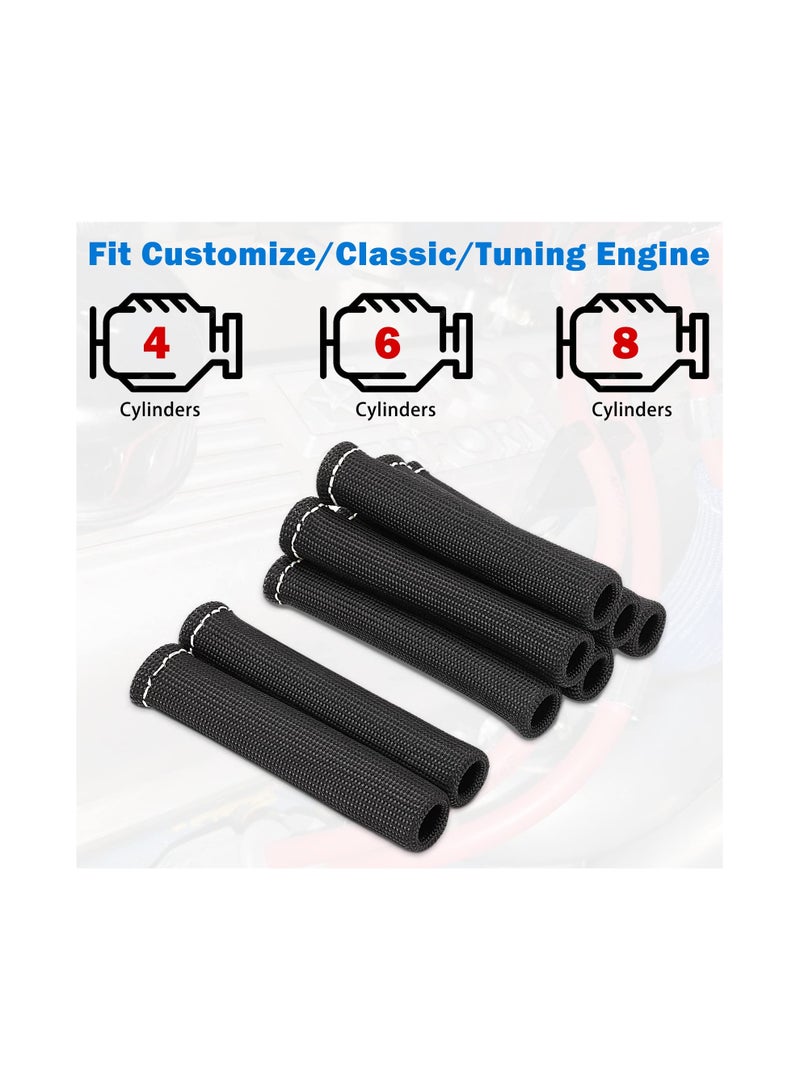 SOLARAE 12pc Car Engine Spark Plug Wire Separator Divider Set & 8pc Spark Plug Wire Boots Protector Heat Sheild Sleeve, 8mm 9mm 10mm Spark Plug Wire Clamp Holder Aluminum Alloy Ignition Wire Divider - Image 3