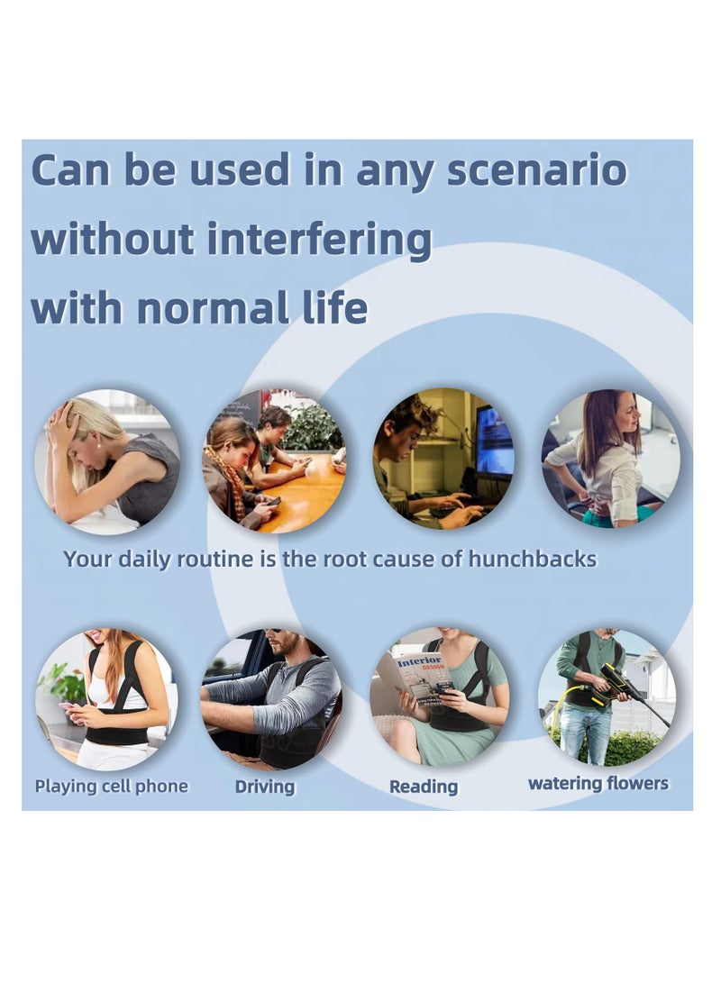Back Brace Posture Corrector, For Women and Men, Adjustable Back Support, Breathable and Easy to Wear Back Brace, Relieve Back Pain, Neck Pain, Shoulder Pain, Lower Back Pain (Large) - Image 5
