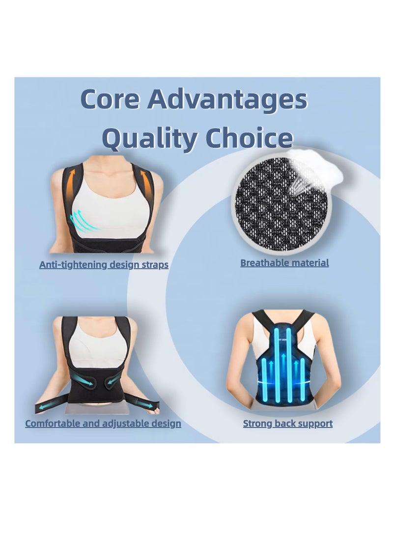 Back Brace Posture Corrector, For Women and Men, Adjustable Back Support, Breathable and Easy to Wear Back Brace, Relieve Back Pain, Neck Pain, Shoulder Pain, Lower Back Pain (Large) - Image 3
