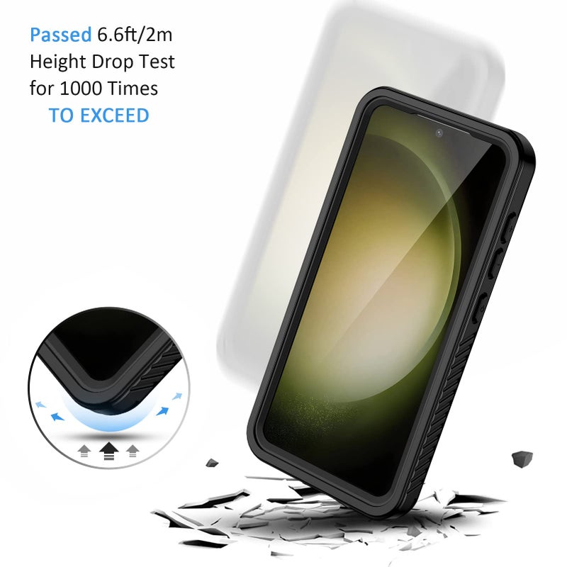 Lanhiem for Samsung Galaxy S23 Case with Built-in Screen Protector, IP68 Waterproof Dustproof Mil-Grade Rugged Full Body Shockproof Protective Cover for Galaxy S23 5G 6.1 Inch, Black - Image 5