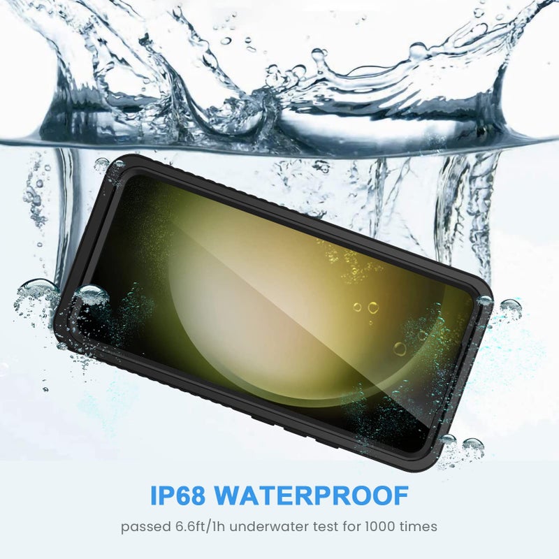 Lanhiem for Samsung Galaxy S23 Case with Built-in Screen Protector, IP68 Waterproof Dustproof Mil-Grade Rugged Full Body Shockproof Protective Cover for Galaxy S23 5G 6.1 Inch, Black - Image 3