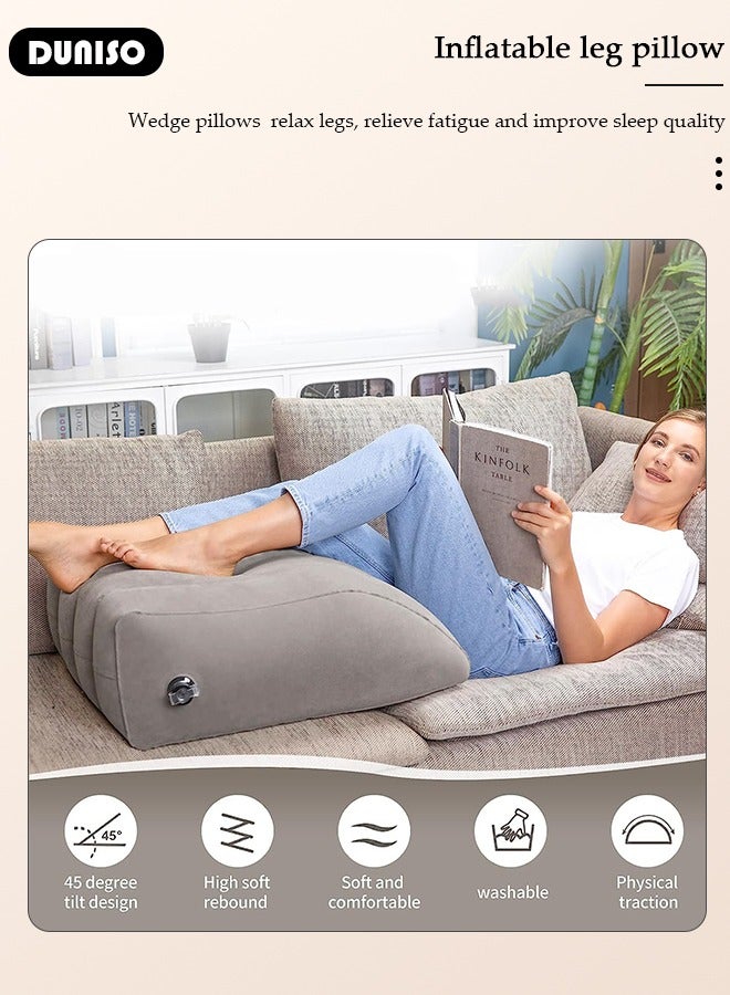 DUNISO Comfort Leg Pillows for Sleeping, Inflatable Wedge Leg Elevation Pillow for improving Sleep Quality, Relieves Leg Pain, Hip & Knee Pain, Improves Blood Circulation, Used in injury recovery - Image 2