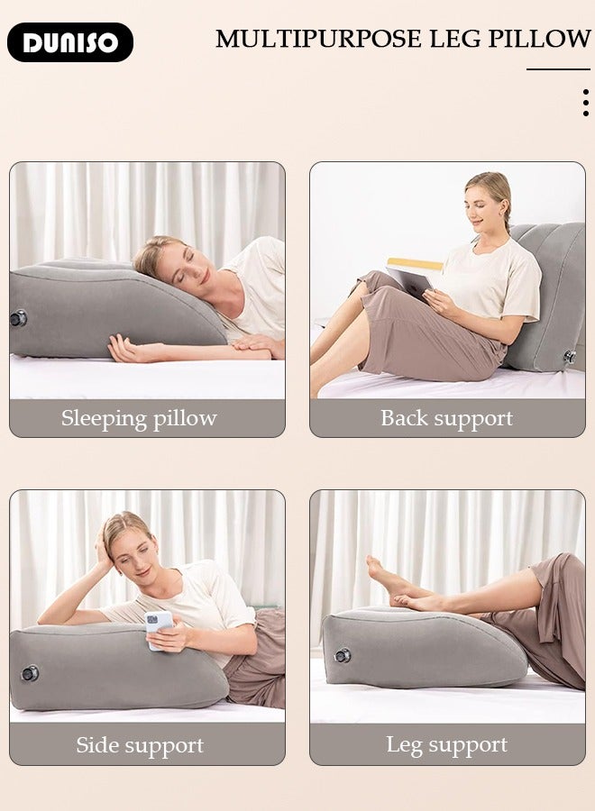 DUNISO Comfort Leg Pillows for Sleeping, Inflatable Wedge Leg Elevation Pillow for improving Sleep Quality, Relieves Leg Pain, Hip & Knee Pain, Improves Blood Circulation, Used in injury recovery - Image 3