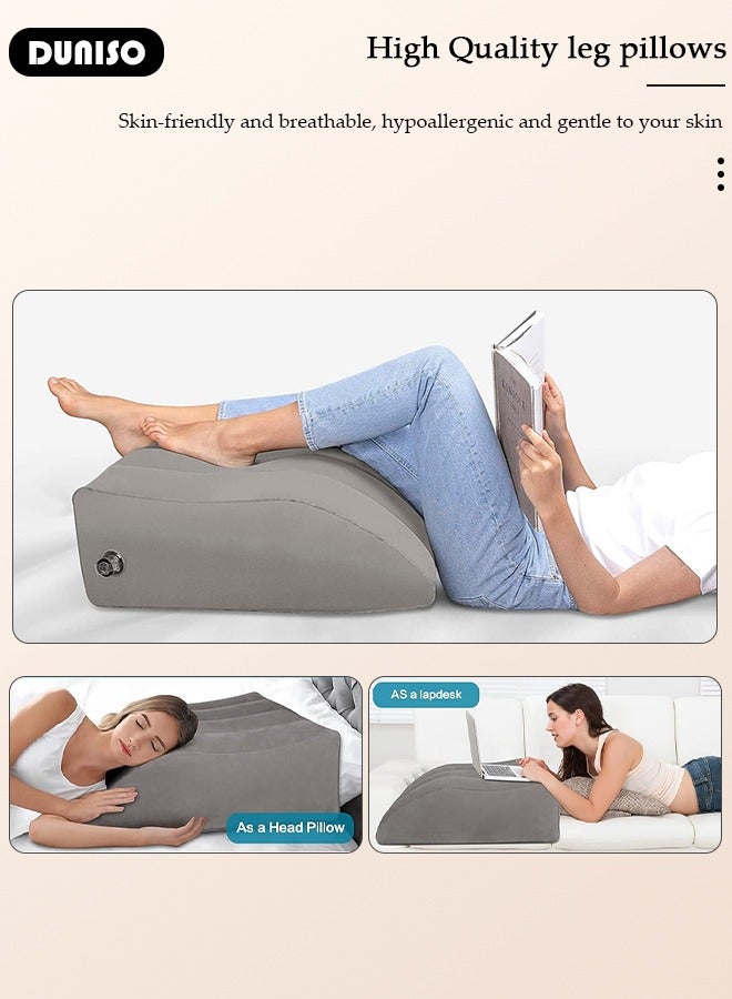 DUNISO Comfort Leg Pillows for Sleeping, Inflatable Wedge Leg Elevation Pillow for improving Sleep Quality, Relieves Leg Pain, Hip & Knee Pain, Improves Blood Circulation, Used in injury recovery - Image 5