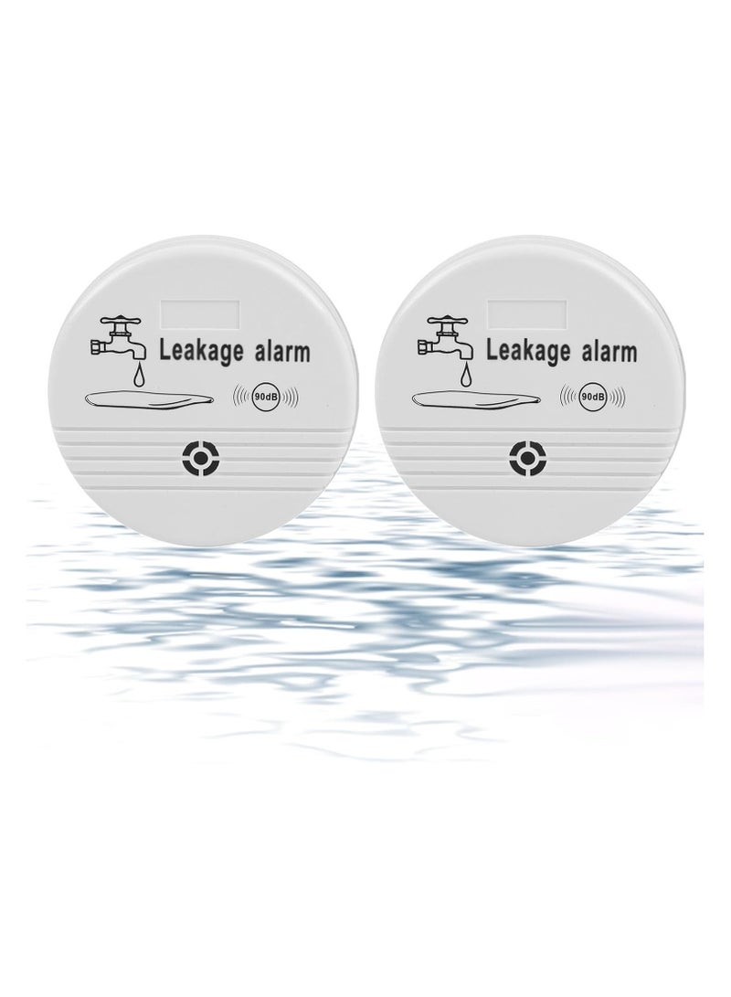 2-Pack Wireless Water Leak Detectors with 90 dB Alarm, Sensitive Drip and Leak Sensors for Home, Kitchen, Bathroom, and Basement - Battery-Powered Flood Alarm System. - Image 1