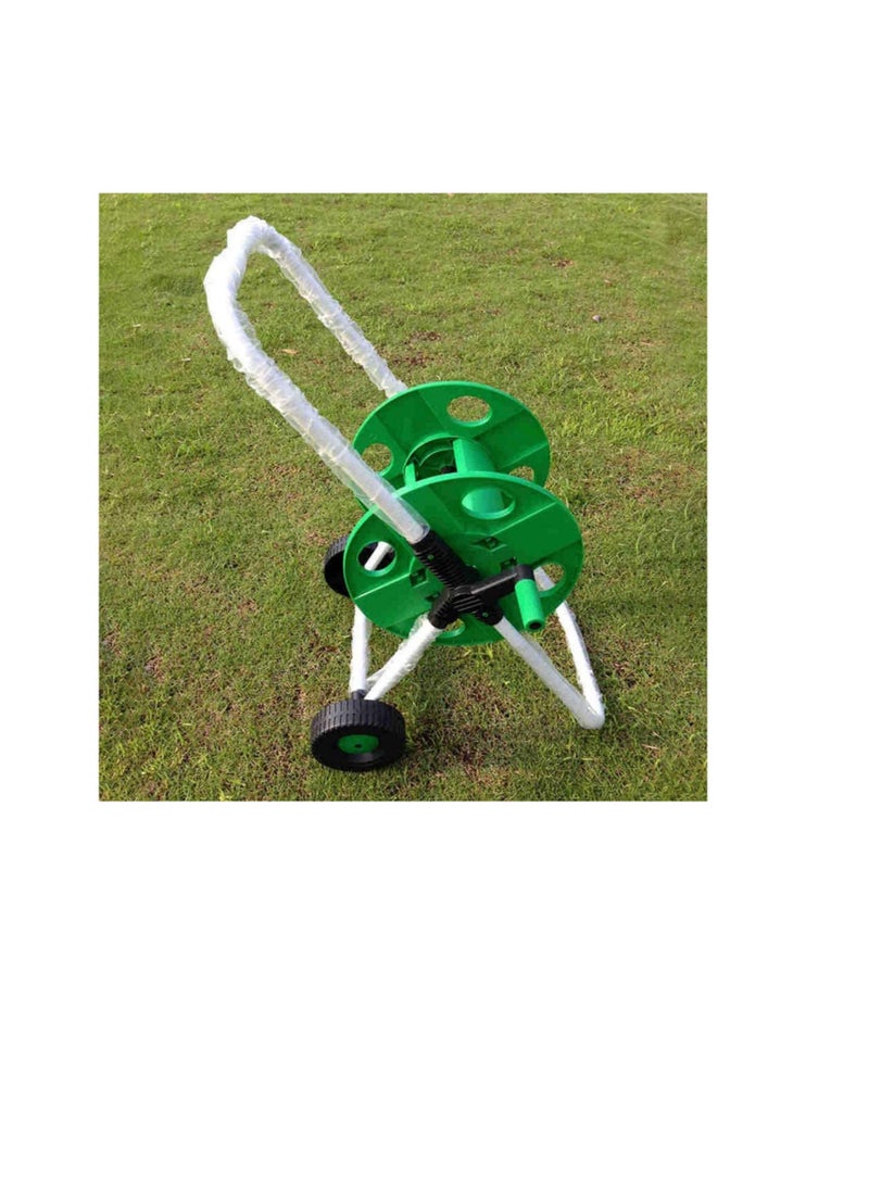 Beorol Beorol 45m Garden Hose Cart, Portable Garden Water Pipe Hose Reel Cart, Garden Watering Hose Storage Rack For Garden Farm GMC45, Green - Image 3