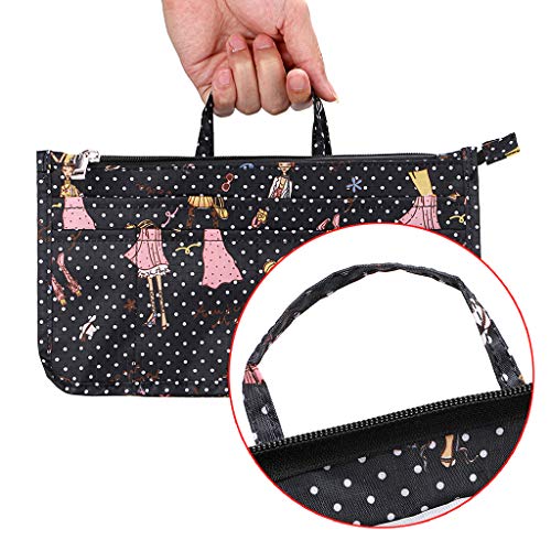 BTSKY Printing Handbag Organizers Inside Purse Insert-High Capacity 13 Pockets Bag Tote Organizer with Handle Fashion Style - Image 5