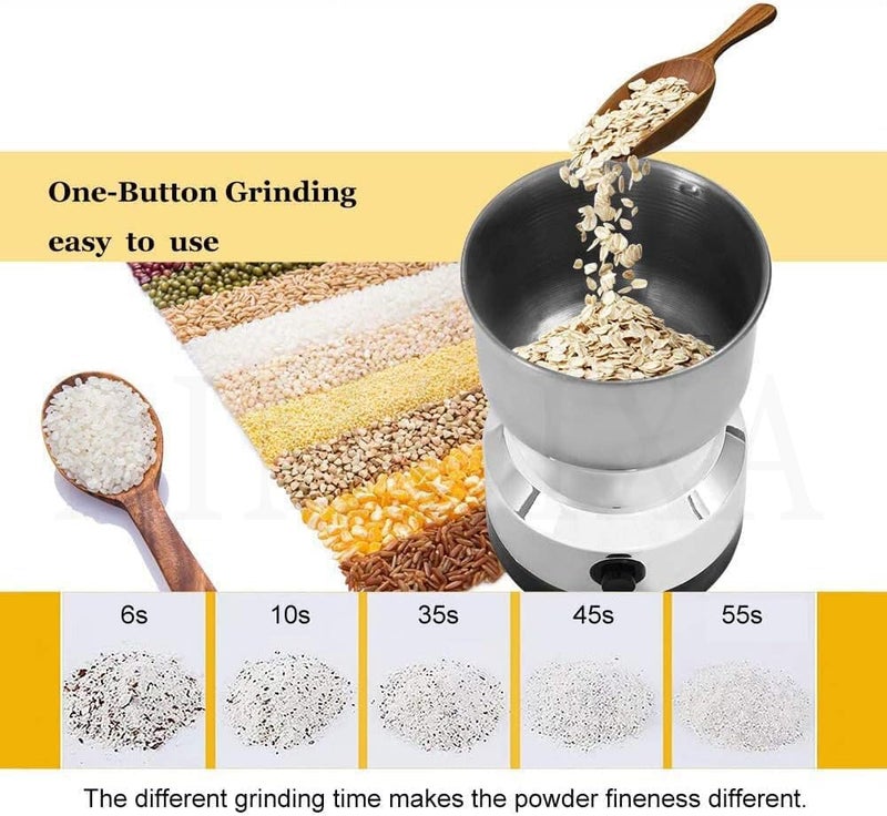 RIMDIXA RIMDIXA Mini Spice Coffee Grinder Electric Stainless Steel Fast Grinding Multifunction Smash Machine Dry Grain Mill Grinder for Spices Powder Seeds Rice Beans Seasonings for Home and Office  - Image 3