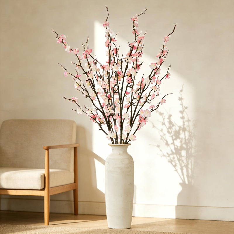 Cherica 4 Pcs Cherry Blossom Branches 39 Inch Pink Fake Flowers Spring Decorations for Home Decor, Artificial Flowers Long Stem Branches for Vase Wedding Office Party Table Decor Centerpieces - Image 3