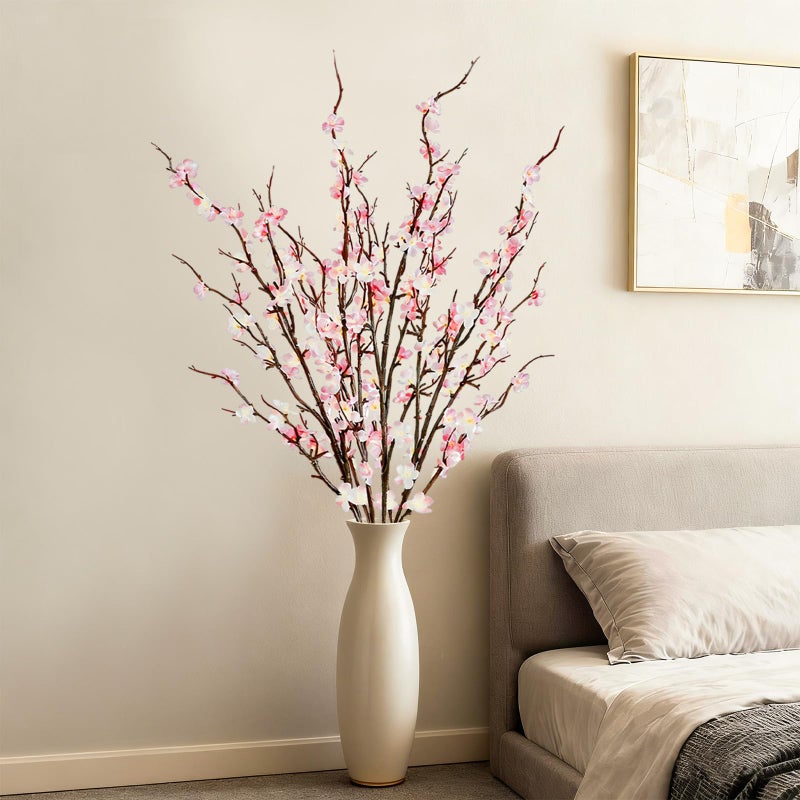 Cherica 4 Pcs Cherry Blossom Branches 39 Inch Pink Fake Flowers Spring Decorations for Home Decor, Artificial Flowers Long Stem Branches for Vase Wedding Office Party Table Decor Centerpieces - Image 5