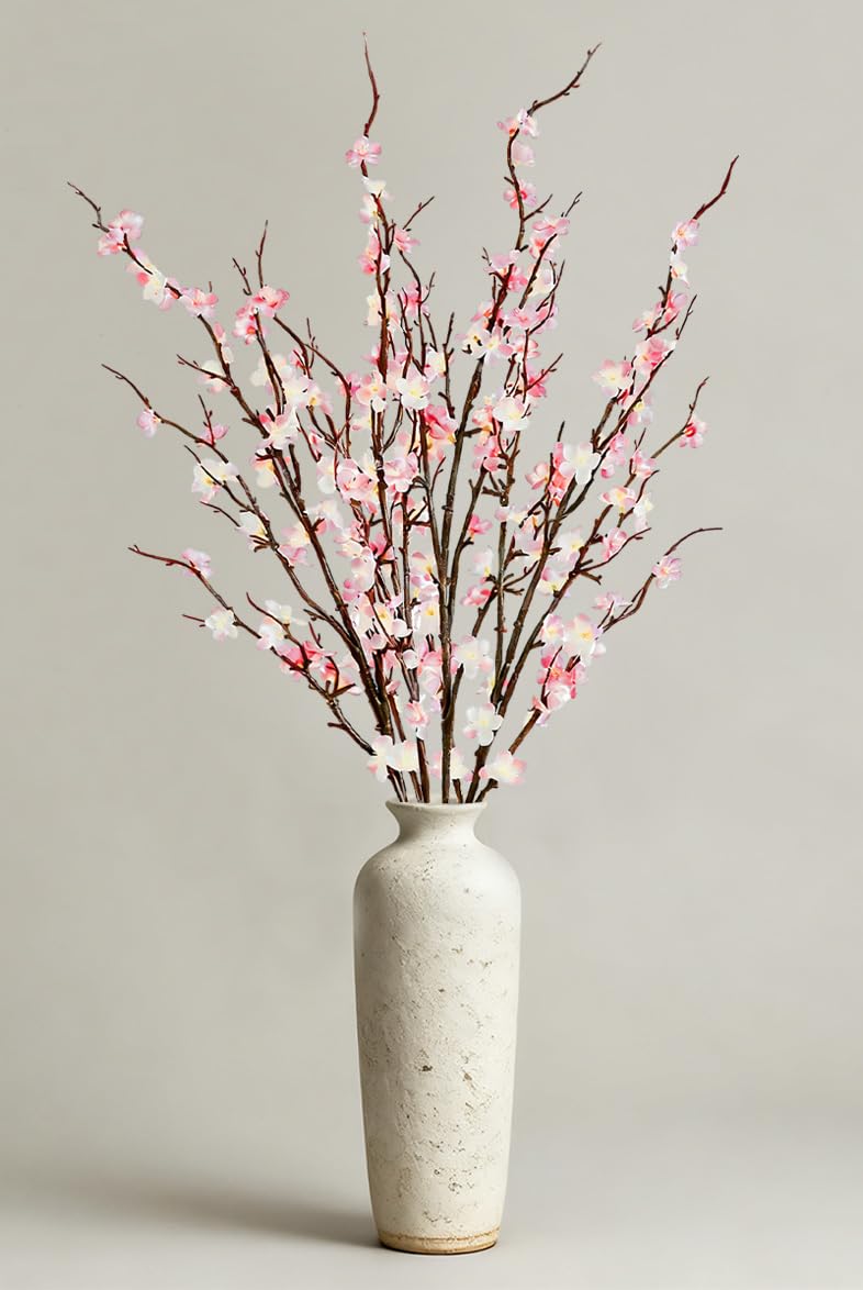 Cherica 4 Pcs Cherry Blossom Branches 39 Inch Pink Fake Flowers Spring Decorations for Home Decor, Artificial Flowers Long Stem Branches for Vase Wedding Office Party Table Decor Centerpieces - Image 4