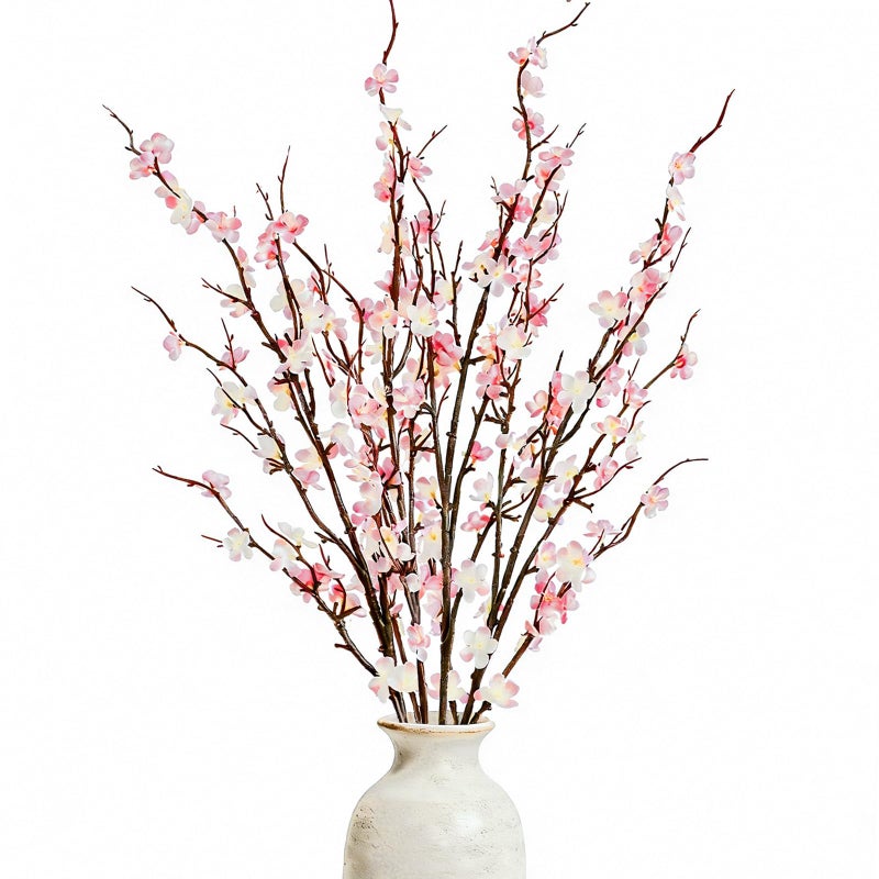 Cherica 4 Pcs Cherry Blossom Branches 39 Inch Pink Fake Flowers Spring Decorations for Home Decor, Artificial Flowers Long Stem Branches for Vase Wedding Office Party Table Decor Centerpieces - Image 1