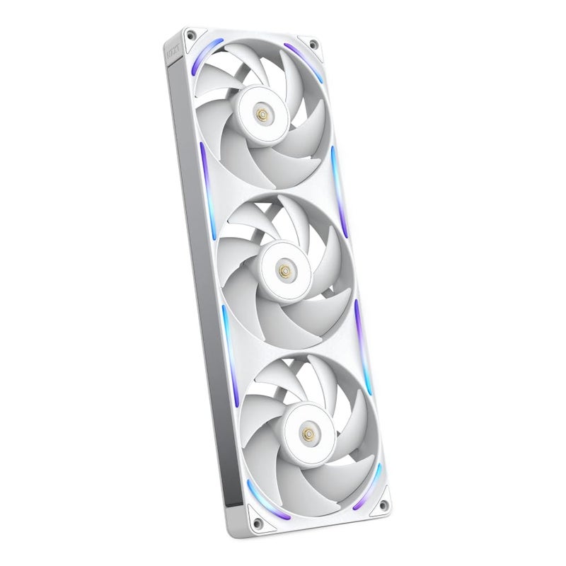 NZXT F360X Performance Single-Frame Fan - 3X 120mm PWM RGB PC Case Fans - Max Airflow & Static Pressure - Low Noise - LCP Frame & Blades - Magnetic Fluid Dynamic Bearing - 30mm Thick - White - Image 1