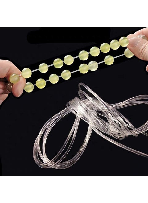 DIY Crafts Pack of 2 Roll 2x1, Elastic Roll, Roll Transparent Elastic Crystal Line Beading Cord String Wire Thread for Jewelry Making DIY Necklace Bracelet Ac (Pack of 2 Roll 2x1, Elastic Roll)