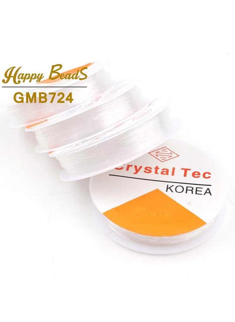 DIY Crafts Pack of 2 Roll 2x1, Elastic Roll, Roll Transparent Elastic Crystal Line Beading Cord String Wire Thread for Jewelry Making DIY Necklace Bracelet Ac (Pack of 2 Roll 2x1, Elastic Roll)