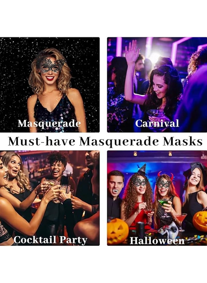 يوجي 4 قطعة قناع القناع للأزواج ، أقنعة الكرة نصف قناع الوجه قناع الدانتيل قناع العيون الكرنفال البندقي قناع هالوين حزب الكرة قناع حفل الرقص زي ماردي غراس - Image 4
