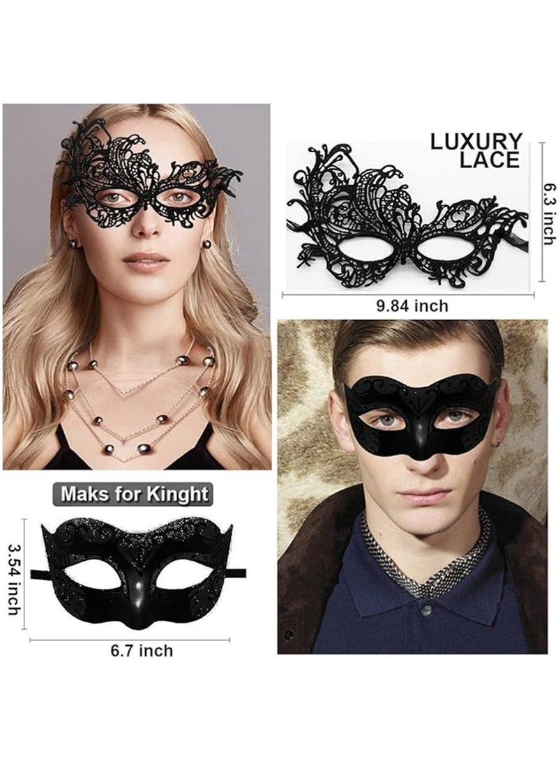 يوجي 4 قطعة قناع القناع للأزواج ، أقنعة الكرة نصف قناع الوجه قناع الدانتيل قناع العيون الكرنفال البندقي قناع هالوين حزب الكرة قناع حفل الرقص زي ماردي غراس - Image 2