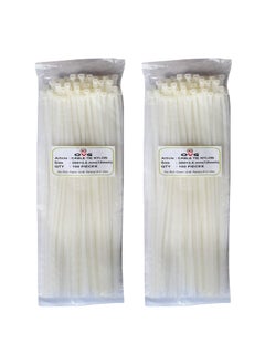 OVG OVG Nylon Self Locking Cable Ties White 300 mm 36mm 12 Inch Pack of 200 Pcs Heavy Duty Strong Zip Ties Teeth Grip Fastener Organizer Tie  - Image 1