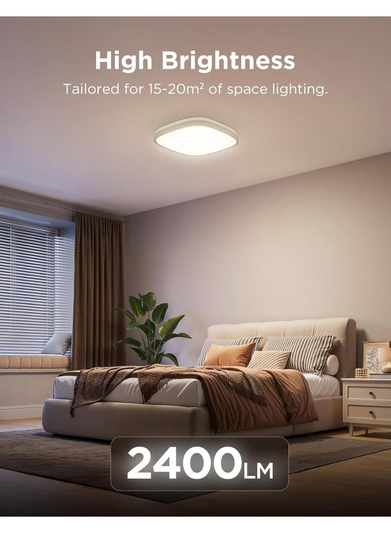 Govee LED Ceiling Light, Smart RGBIC Ceiling Light 2400LM Work with Matter, Google Assistant, for Bedroom Living Room Kitchen, Square, 30cm [Energy Class F] - Image 3