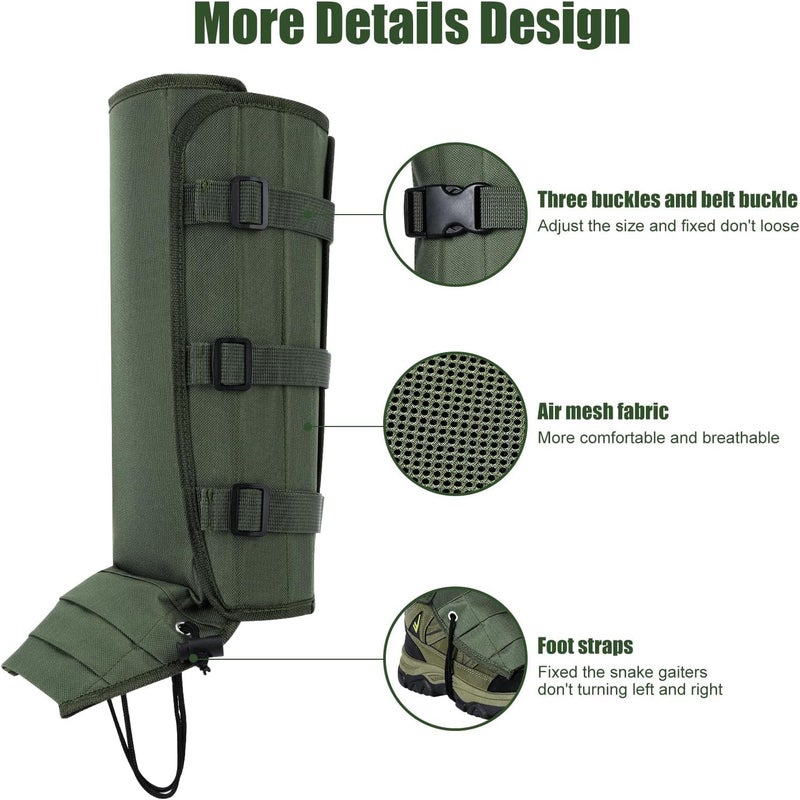 Stylera Snake Gaiters for Protection Against Snake Bite Durable Waterproof Snake Guards for Lower Legs Snake Proof Gaiters with Adjustable Size for Hiking Farm Working (Pack of 1 Pair) - Image 2