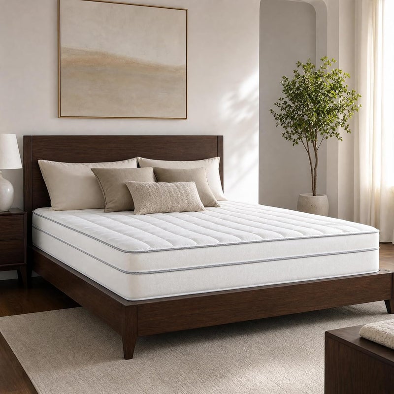 Euro Heaven Hybrid Mattress - Full (140x200cm) | Medium Firm Euro Top with Cooling Memory Gel, Natural Latex & Pocket Springs - Image 1