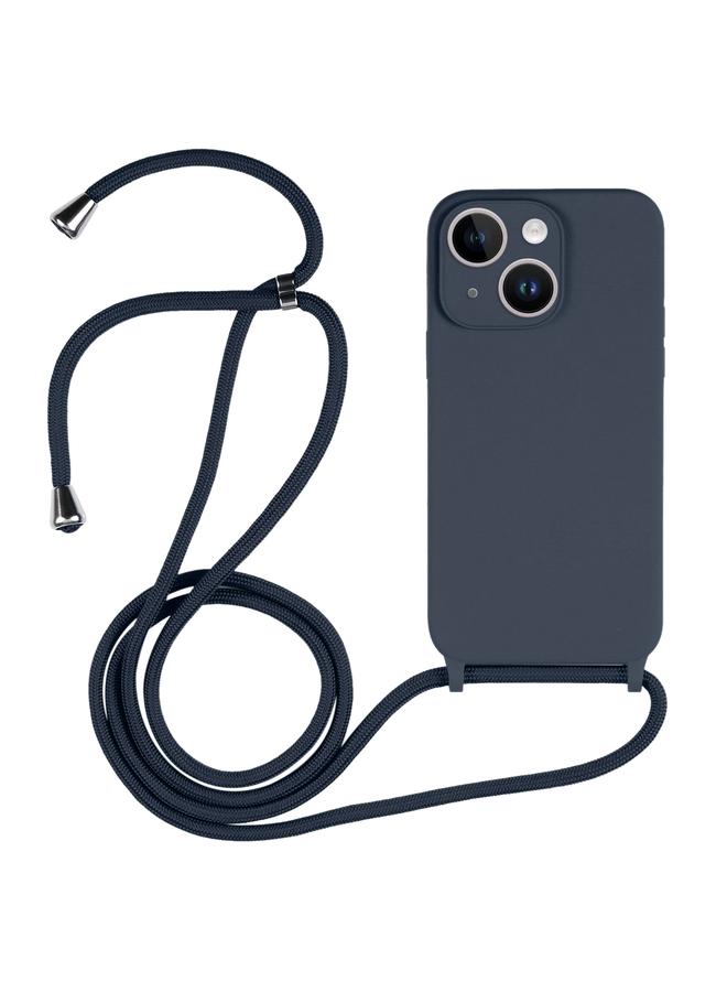 اس-توب جراب لهاتف iPhone 14 Crossbody مزود بحبل من السيليكون السائل - Image 1