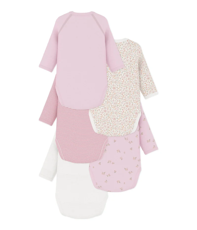 بيتي باتو Pack Of Long-Sleeved Printed Cotton Wrapover Bodies For Babies