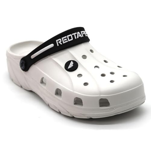 Red Tape Designer Comfortable Clogs, Sandals With Adjustable Back Strap For Men Off White - 11 Uk - Image 2