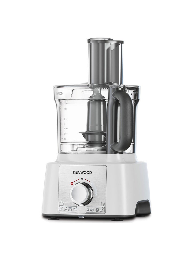 KENWOOD Food Processor, 3L Bowl, 1.5L Blender, 10 Attachments, 3 Stainless Steel Disks, Blender, Grinder, Juicer Extractor, Whisk, Dough Maker, Citrus Juicer - 3 L 1000 W FDP65.750WH White - Image 2