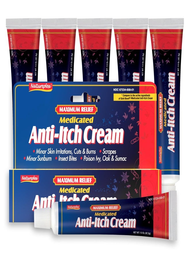 Natureplex Maximum Relief Medicated Anti-Itch Cream 1.5oz (6 Pack) - Fast Relief for Rashes, Bites, Sunburn, Cuts, Burns, Poison Ivy & More - Cooling Menthol & Pramoxine - Made in USA - Image 2