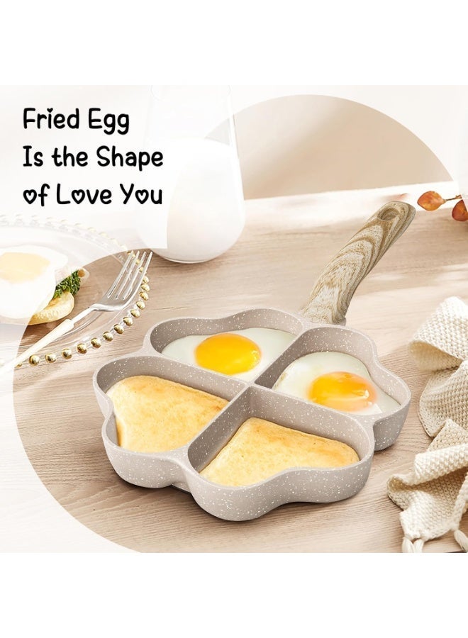 Caannasweis Egg Omelette Pan, 4-Cup Nonstick Granite Omelette Skillet Breakfast Frying Pan Egg Cooker Suitable for Gas Stove & Induction Cookware, PFOA PFOS Free Heart Shaped - Image 5