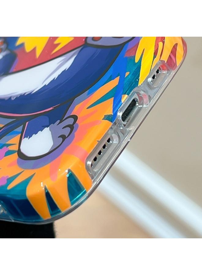 S-TOP Case For iPhone 14 Illustration Graffiti Cat Pattern Double Layer LMD Phone Case - Image 4