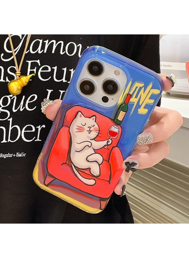 S-TOP Case For iPhone 14 Illustration Graffiti Cat Pattern Double Layer LMD Phone Case - Image 2