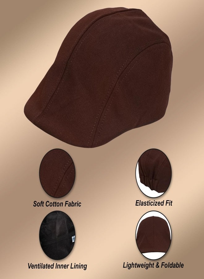 C Classic Side Flow Cotton Golf Cap with Ventilated Lining, Elasticized Fit, Casual Wear, Retro, Golf, Unsex and All Other Outdoor Acitvites (in, Alpha, Free Size, Brown) - Image 3