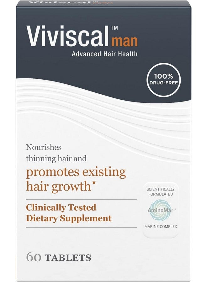 Viviscal Men'S Hair Growth Supplements For Thicker Fuller Hair Clinically Proven With Proprietary Collagen Complex 60 Tablets 1 Month Supply  - Image 1