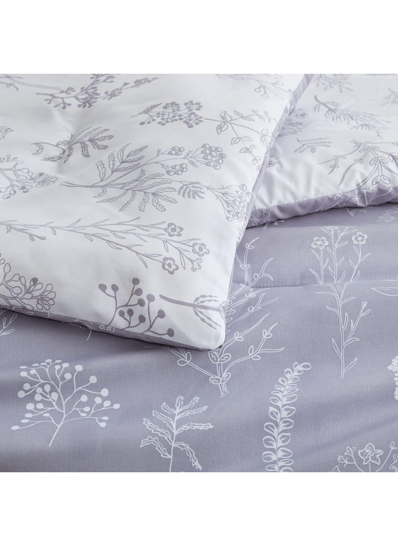 Bedsure Bedsure Queen Comforter Set - Lavender Comforter  Cute Floral Bedding Comforter Sets  Gifts for Woman  3 Pieces  1 Soft Reversible Botanical Flowers Comforter and 2 Pillow Shams  - Image 4