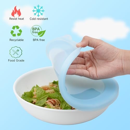 Purekra 2 Pack Silicone Lids for Corelle 30-Oz Versa Bowls, Freezer & Microwave & Dishwasher Safe (Bowl not included) - Image 3