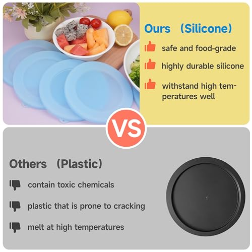 Purekra 2 Pack Silicone Lids for Corelle 30-Oz Versa Bowls, Freezer & Microwave & Dishwasher Safe (Bowl not included) - Image 5