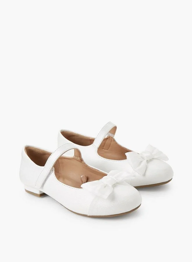 Little Missy Girls Bow Accent Mary Jane Shoes