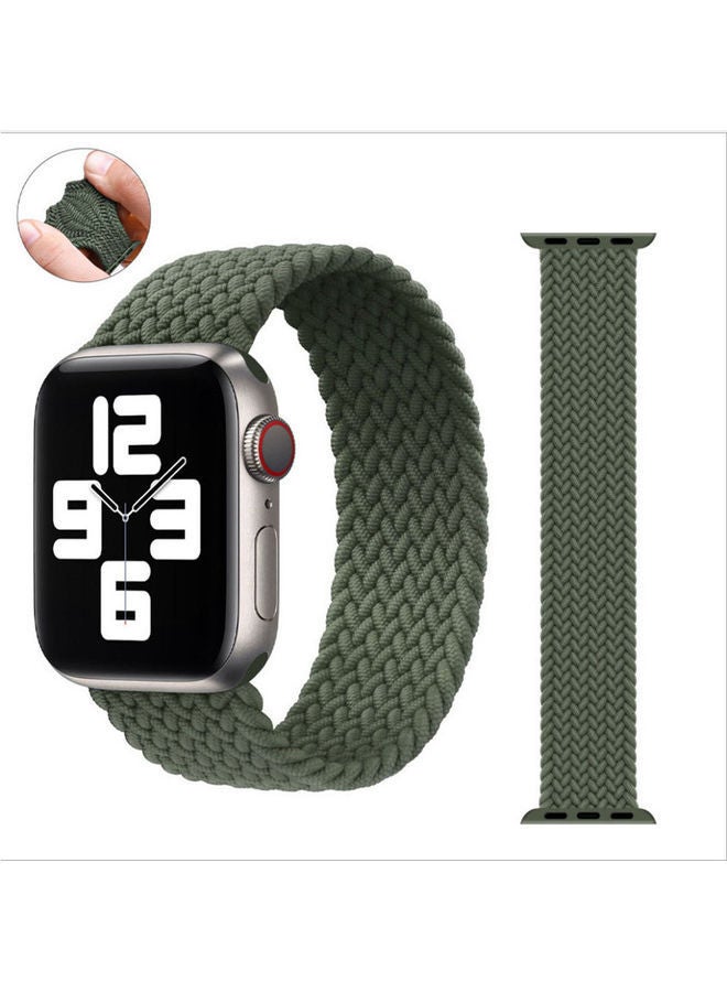 NIBEMINENT Nylon Braided Solo Loop Replacement Band For Apple Watch Series 6/SE/5/4/3/2/1 42-44mm Green - Image 1