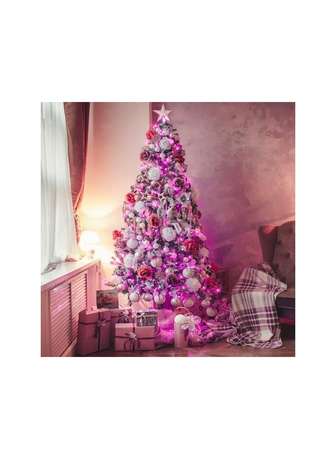 The Bros 33ft 100 LED Pink Christmas Tree Lights, Pink Battery Operated Lights with 8 Modes Remote Indoor Outdoor Waterproof - Image 5