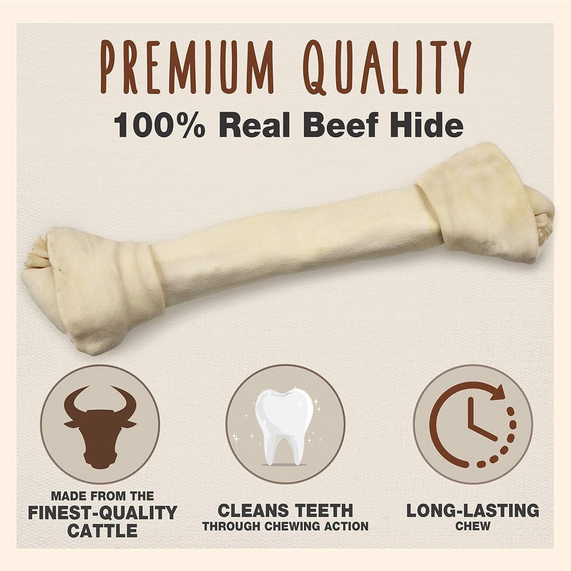 Cadet Premium Grade Beef Hide for Dogs LongLasting Rawhide Knotted Bones SingleIngredient Dog Chews 13Inch 1 Count - Image 2